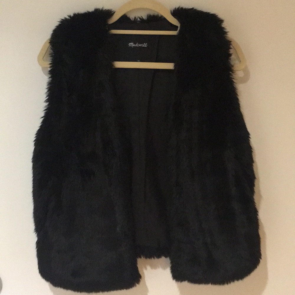 Madewell Faux Fur Black Vest